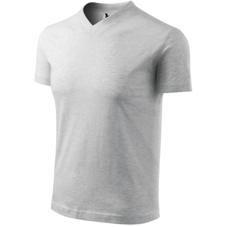 Tričko unisex 102 V-neck  - 03 světle šedý melír