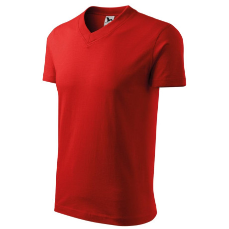 Tričko unisex 102 V-neck  - 07 červená