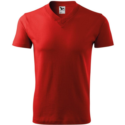 Tričko unisex 102 V-neck  - 07 červená