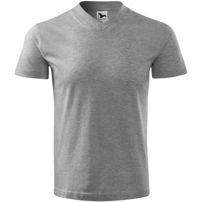 Tričko unisex 102 V-neck  - 12 tmavě šedý melír