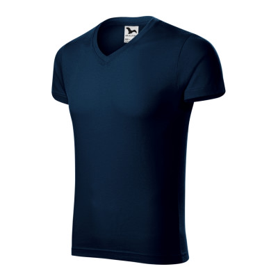 Tričko pánské 146 Slim Fit V-neck  - 02 námořní modrá