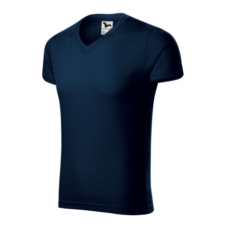 Tričko pánské 146 Slim Fit V-neck  - 02 námořní modrá