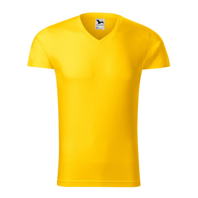 Tričko pánské 146 Slim Fit V-neck  - 04 žlutá