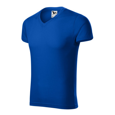 Tričko pánské 146 Slim Fit V-neck  - 05 královská modrá