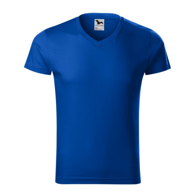 Tričko pánské 146 Slim Fit V-neck  - 05 královská modrá