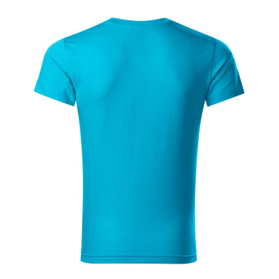 Tričko pánské 146 Slim Fit V-neck  - 44 tyrkysová