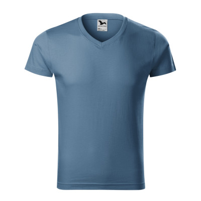 Tričko pánské 146 Slim Fit V-neck  - 60 denim