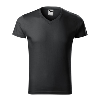 Tričko pánské 146 Slim Fit V-neck  - 94 ebony gray