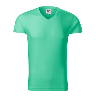 Tričko pánské 146 Slim Fit V-neck  - 95 mátová