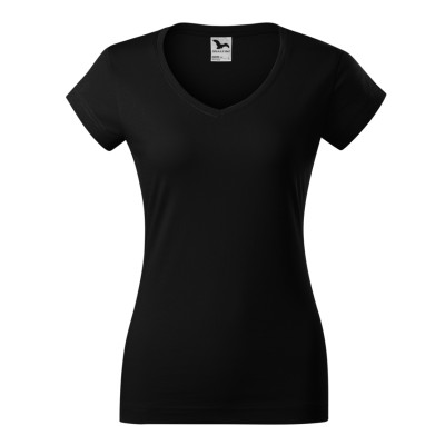Tričko dámské 162 Fit V-neck  - 01 černá