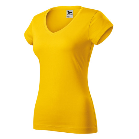 Tričko dámské 162 Fit V-neck  - 04 žlutá