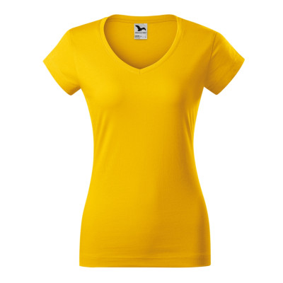 Tričko dámské 162 Fit V-neck  - 04 žlutá