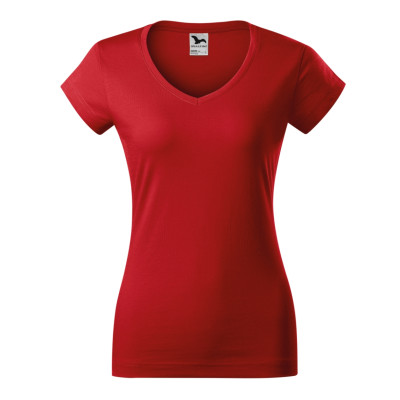 Tričko dámské 162 Fit V-neck  - 07 červená