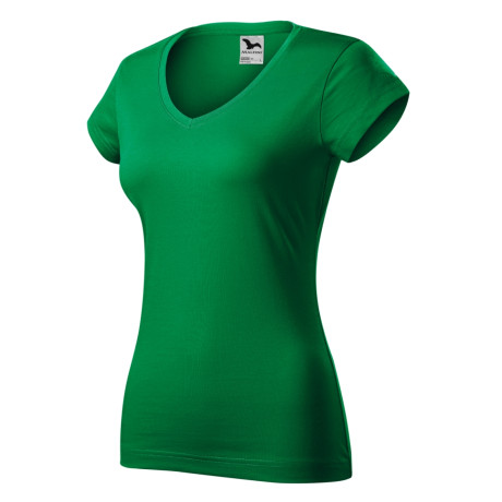 Tričko dámské 162 Fit V-neck  - 16 středně zelená