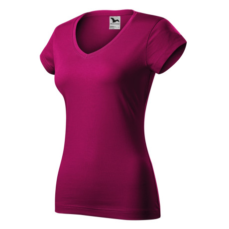 Tričko dámské 162 Fit V-neck  - 49 fuchsia red