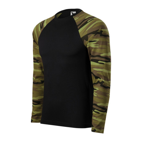 Triko unisex 166 Camouflage LS  - 34 camouflage green