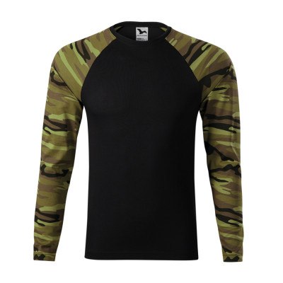 Triko unisex 166 Camouflage LS  - 34 camouflage green
