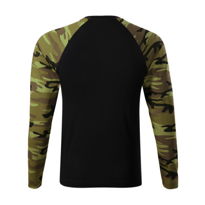 Triko unisex 166 Camouflage LS  - 34 camouflage green