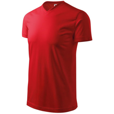 Tričko unisex 111 Heavy V-neck  - 07 červená