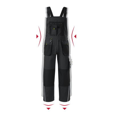 Pracovní kalhoty s laclem pánské W04 Ranger  - 94 ebony gray
