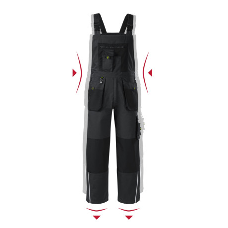 Pracovní kalhoty s laclem pánské W04 Ranger  - 94 ebony gray