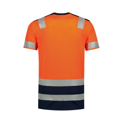 Tričko unisex T01 T-Shirt High Vis Bicolor  - 98 fluorescenční oranžová