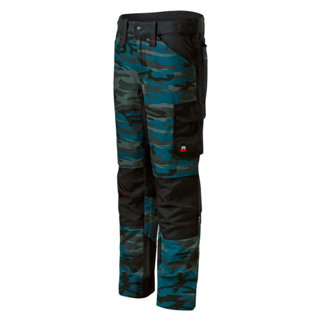 Pracovní kalhoty pánské W09 Vertex Camo  - C1 camouflage petrol