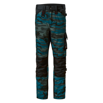 Pracovní kalhoty pánské W09 Vertex Camo  - C1 camouflage petrol