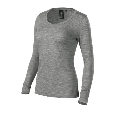 Triko dámské 160 Merino Rise LS  - 12 tmavě šedý melír