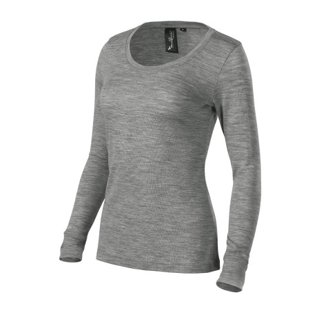Triko dámské 160 Merino Rise LS  - 12 tmavě šedý melír